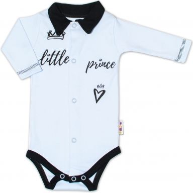 Baby Nellys Body dlouhý rukáv s límečkem, vel. 62, modré Little Prince - obrázek 1