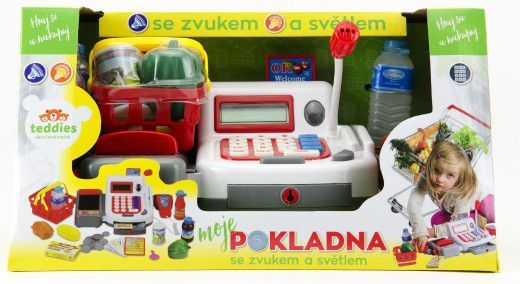 Teddies Pokladna s doplňky plast 20cm na baterie v krabici - obrázek 3