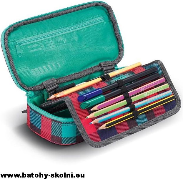 Studentský školní penál CoocaZoo PencilDenzel Hip To Be Square Green - obrázek 6