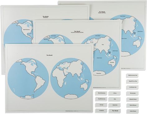 Sada 4 map světových polokoulí - obrázek 2
