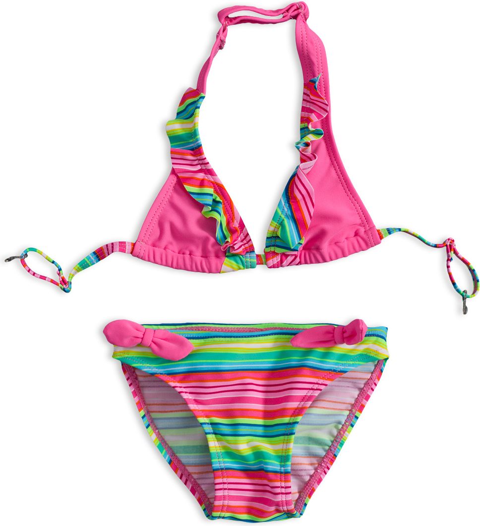 Dívčí plavky PEBBLESTONE SUMMER STRIPE růžové Velikost: 116 - obrázek 1