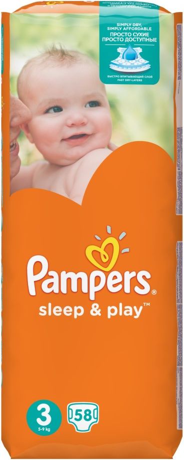 PAMPERS Sleep&Play 3 Midi 58ks - obrázek 1