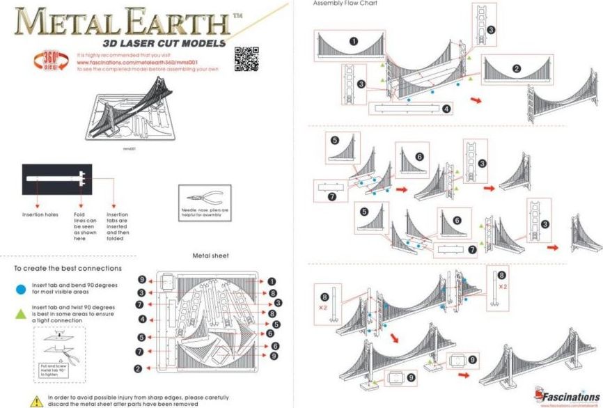 METAL EARTH 3D puzzle Most Golden Gate - obrázek 2