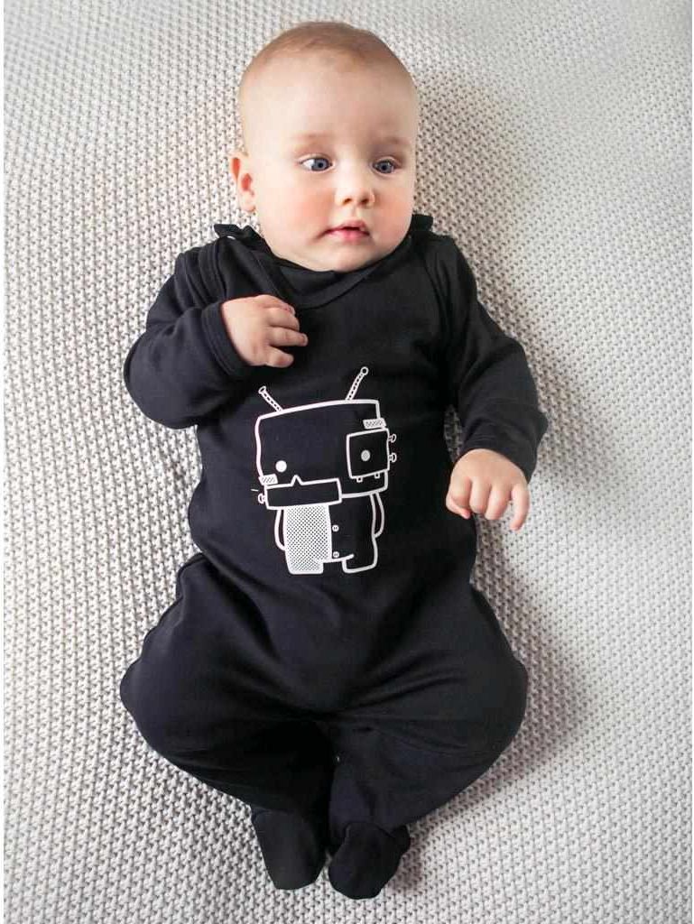 2-dílná kojenecká souprava Koala Robot šedá 74 (6-9m) - obrázek 4