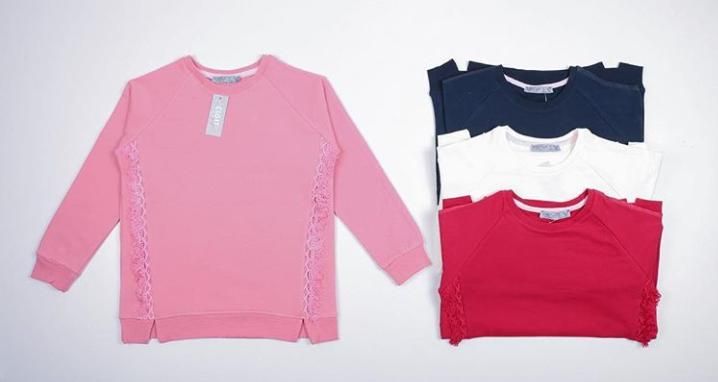 Krásná stylová mikina pro holky Cigit Kids 4-9 let - 110-116/Starorůžová/97% Přírodní bavlna, 3% Elastan - obrázek 2