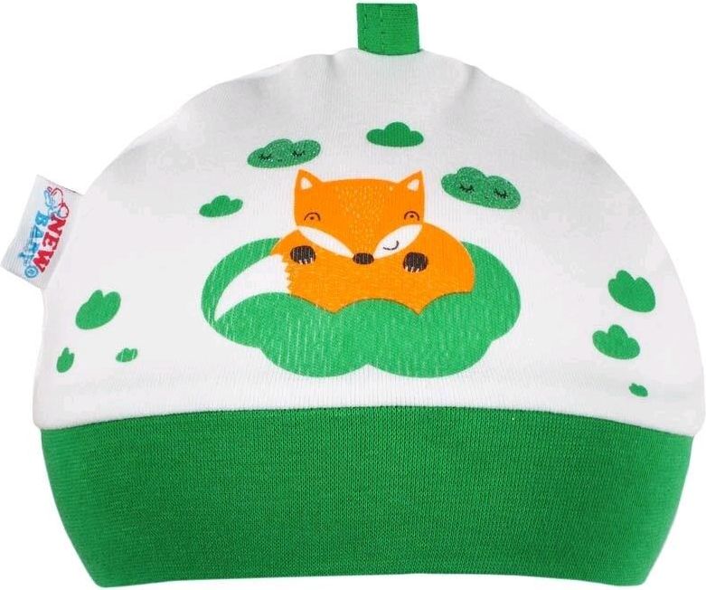 Kojenecká bavlněná čepička New Baby Liška zelená 74 (6-9m) - obrázek 1