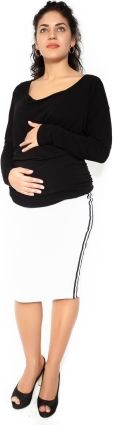 Be MaaMaa Těhotenská sukně ELLY - sportovní - bílá - M - obrázek 1