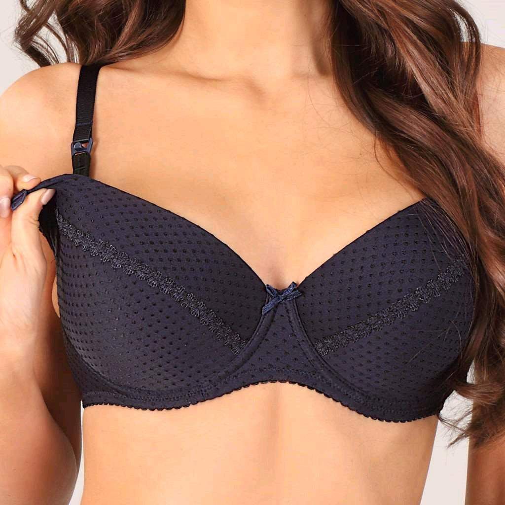 Polovyztužená kojící podprsenka New Baby Eva 75E černá Obvod 75 cm - obrázek 1