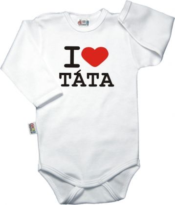 Baby Dejna Body dlouhý rukáv, vel. 68, I love táta - bílé, K19