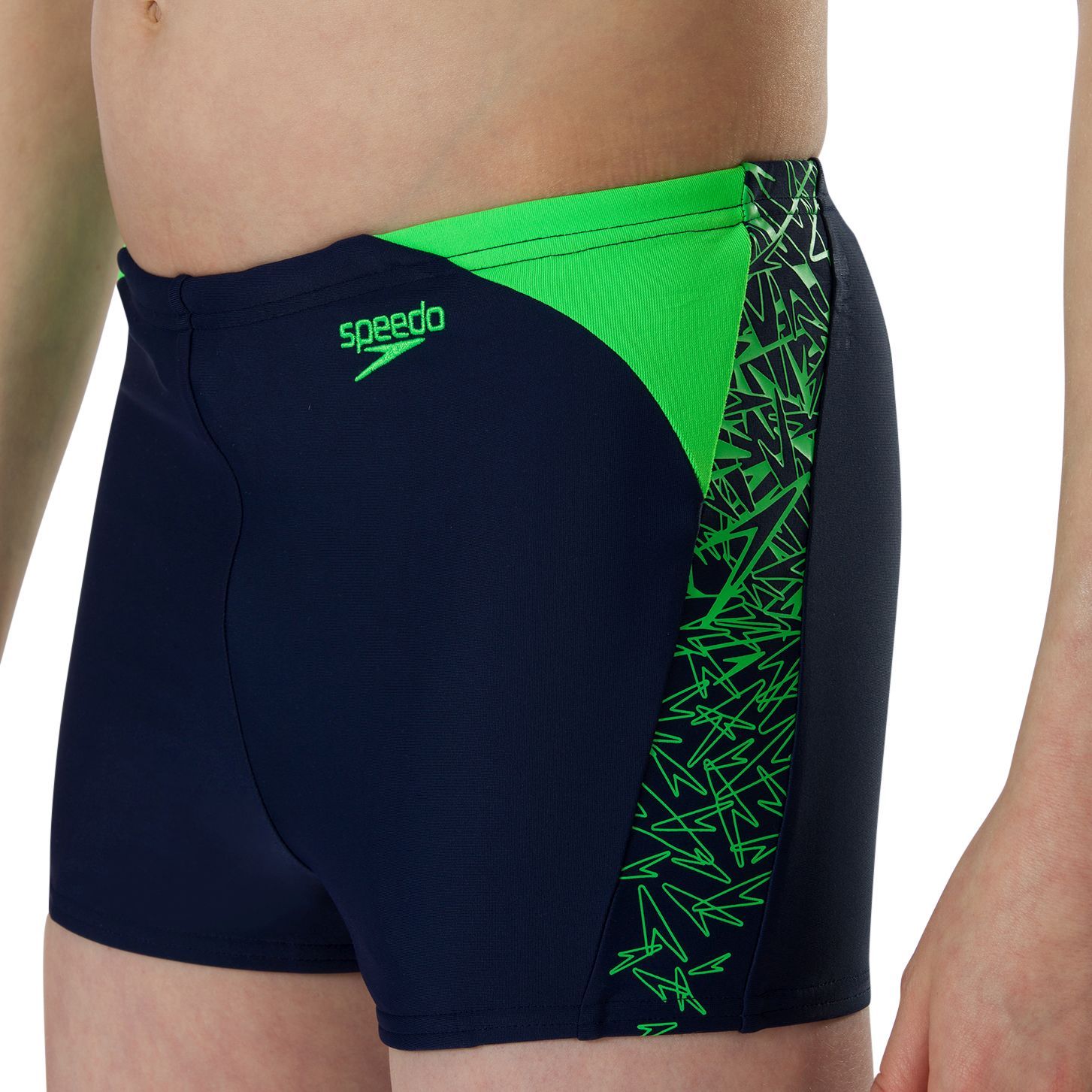 Speedo Boom Splice Aquashort - navy/fluo green 152 - obrázek 1