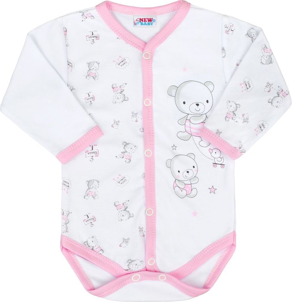 Kojenecké celorozepínací body New Baby Bears růžové 68 (4-6m) - obrázek 1