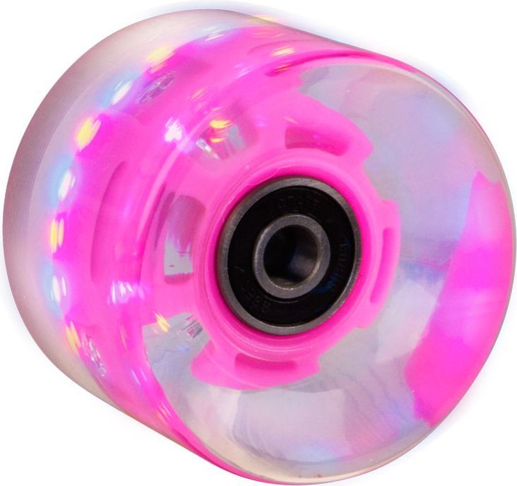 WORKER Svítící kolečko na penny board 60*45 mm vč. ložisek ABEC 7 růžová - obrázek 7