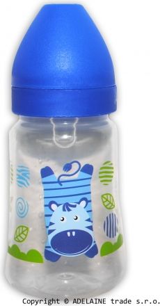 Lahvička Akuku 250ml - modrá se zebrou - obrázek 1