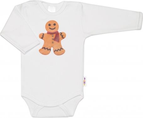 DEJNA Body dlouhý rukáv Perníček - bílé, vel. 86 - obrázek 1