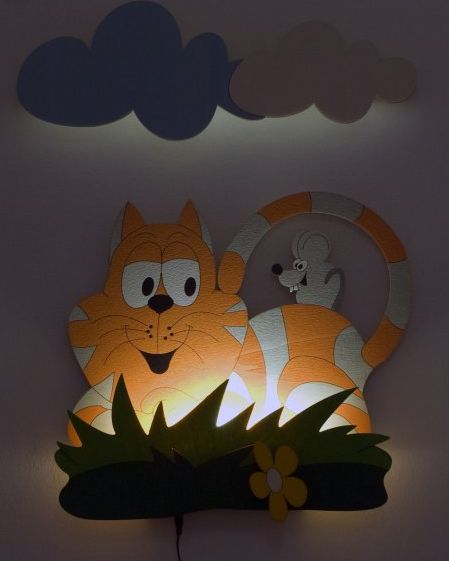 NÁSTĚNNÁ LED LAMPIČKA KOČKA - obrázek 1