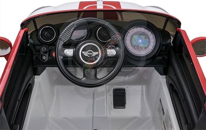 Elektrické autíčko Mini Moris, 2.4GHz, Eva kola, kožená sedačka - bílé - obrázek 5