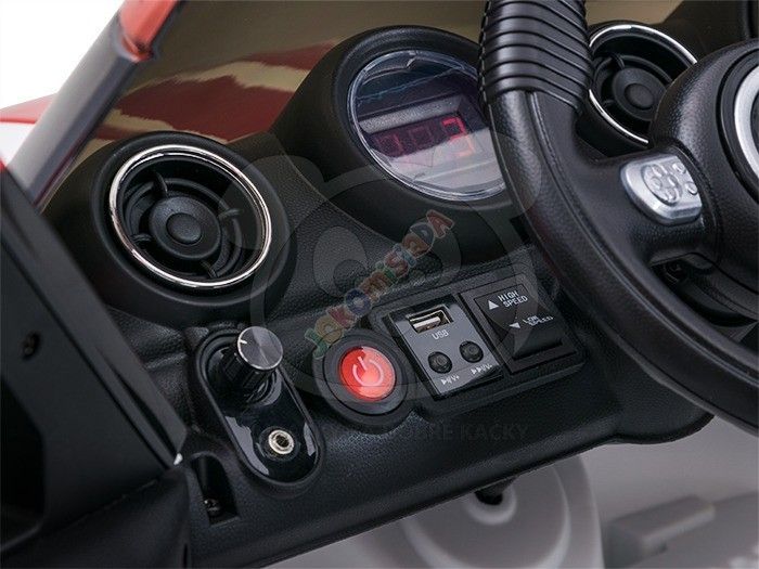 Elektrické autíčko Mini Moris, 2.4GHz, Eva kola, kožená sedačka - bílé - obrázek 6