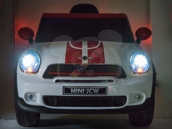 Elektrické autíčko Mini Moris, 2.4GHz, Eva kola, kožená sedačka - bílé - obrázek 7
