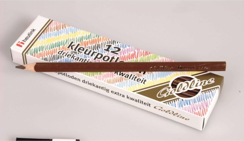 Pastelky trojhranné Goldline 3,7 mm, 12 ks, hnědé