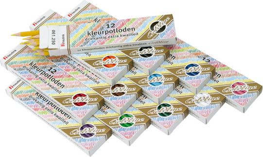 Pastelky trojhranné Goldline 3,7 mm, 12 ks, světle žluté - obrázek 2
