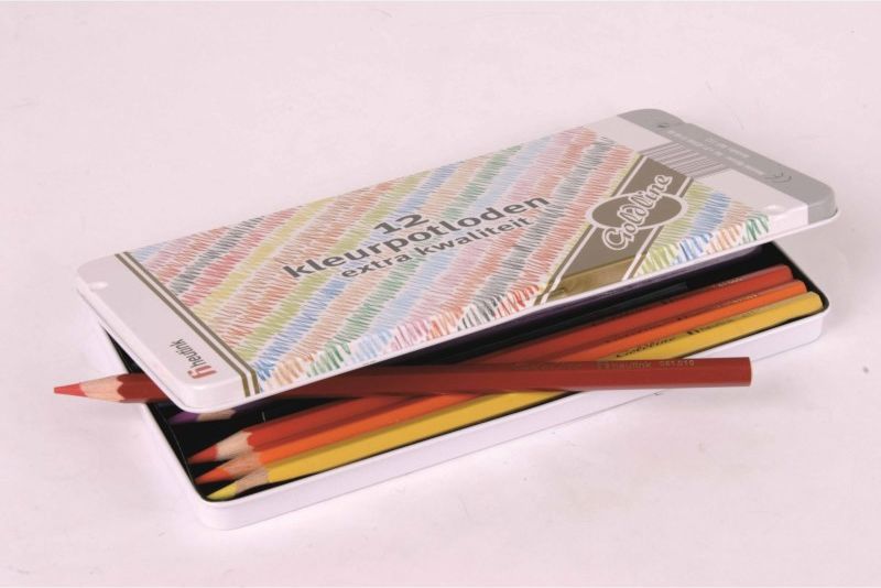 Pastelky šestihranné Goldline 3,7 mm, 12 barev v plechové krabičce