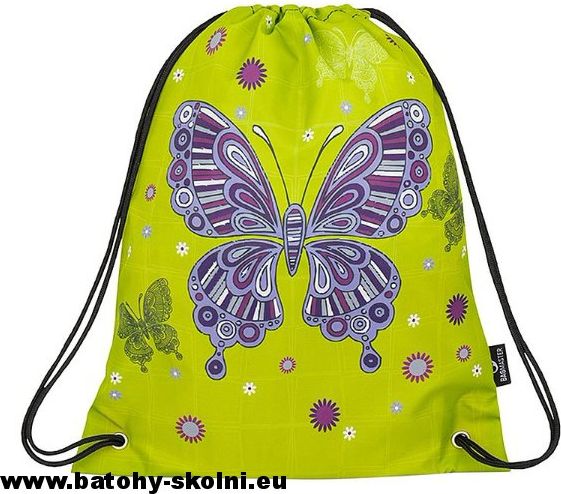 Pytlík na přezůvky Bagmaster Motýl Shoes Alfa 8 A green-violet-pink - obrázek 1