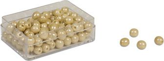 100 zlatých perel – skleněné perličky samostatné, s dírkami - obrázek 1