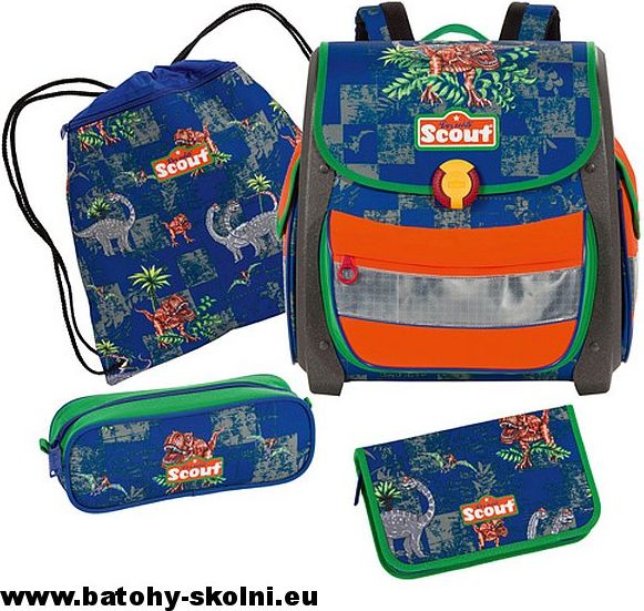 Školní aktovka Scout Buddy 4 dílný set Dinosauři - Doprava Zdarma - obrázek 1