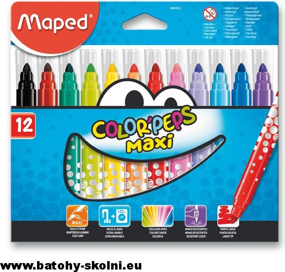 Dětské fixy Maped Color Peps Maxi 12 barev - obrázek 1