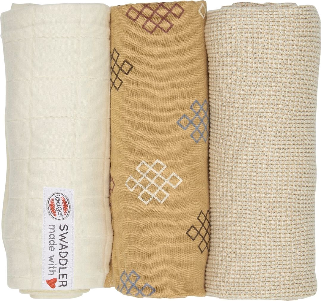 LODGER  PlenyLODGER Swaddler Empire Knot 3balení 70 x 70 cm Ivory - obrázek 1