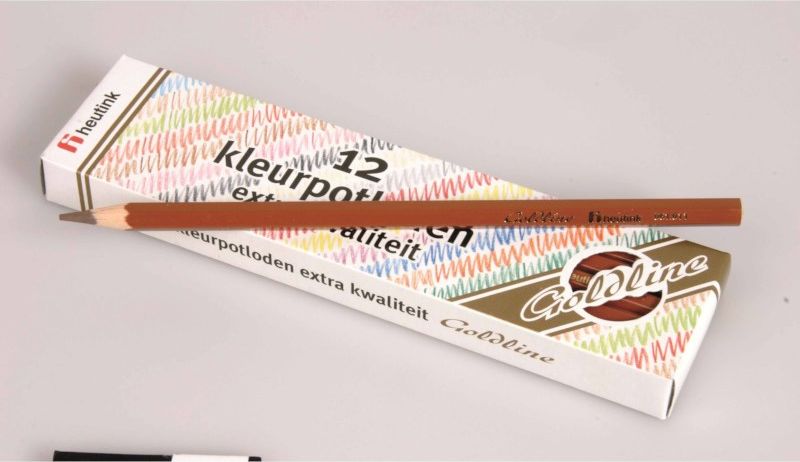 Pastelky šestihranné Goldline 3,7 mm, 12 ks, světle hnědé