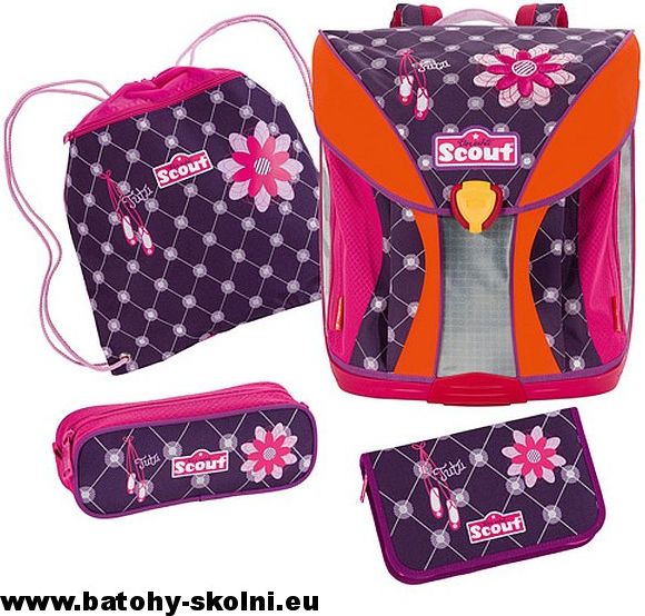 Školní batoh Scout Nano 4 dílný set Baleríny květina - Doprava Zdarma - obrázek 1