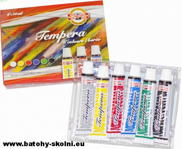Malé temperové barvy Koh-i-noor 1625-6 barev 10 ml - obrázek 2
