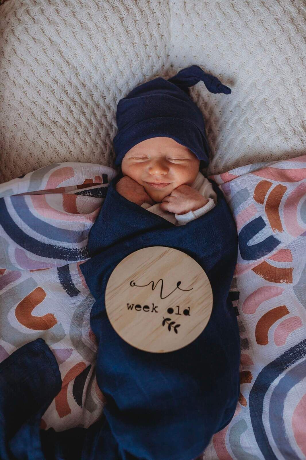 Snuggle Hunny Kids Organická mušelinová zavinovací plena navy - obrázek 1