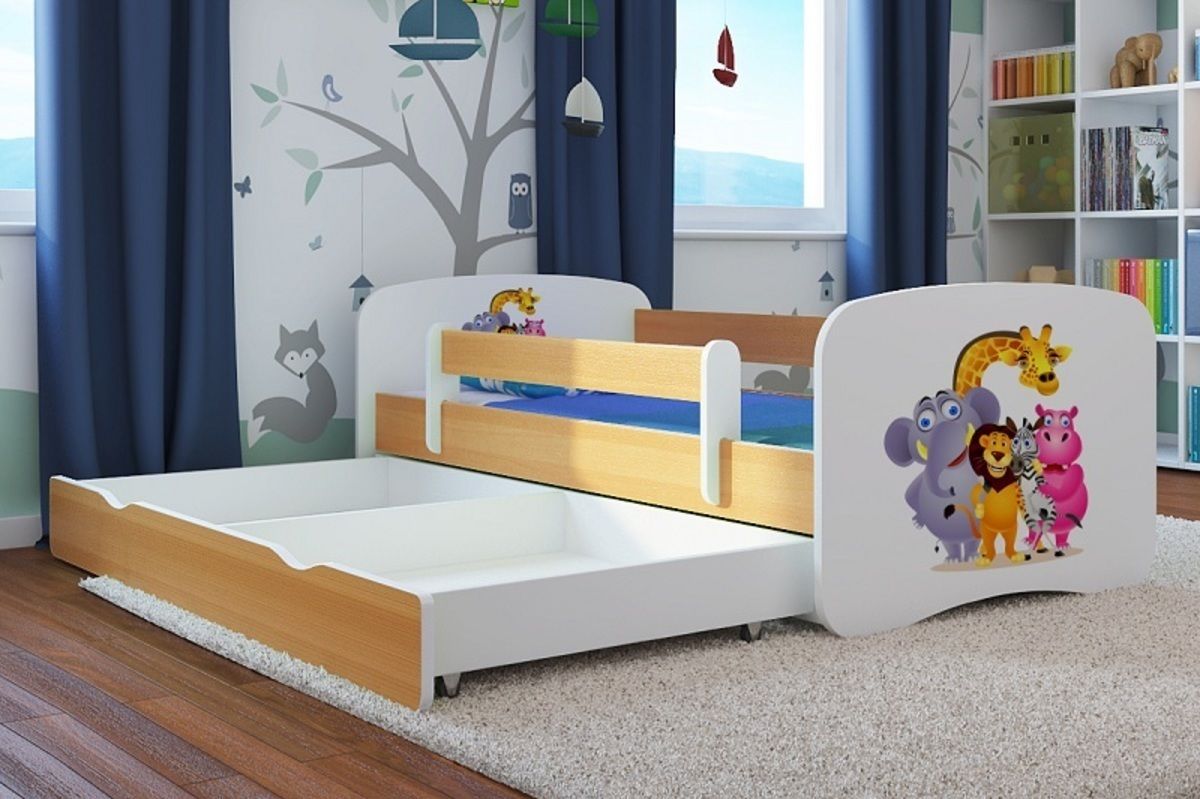 Dětská postel Ourbaby ZOO III buk 160x80 cm - obrázek 1