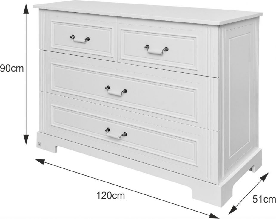 Bellamy dětská komoda Ines White lamino / MDF deska bílá - obrázek 3