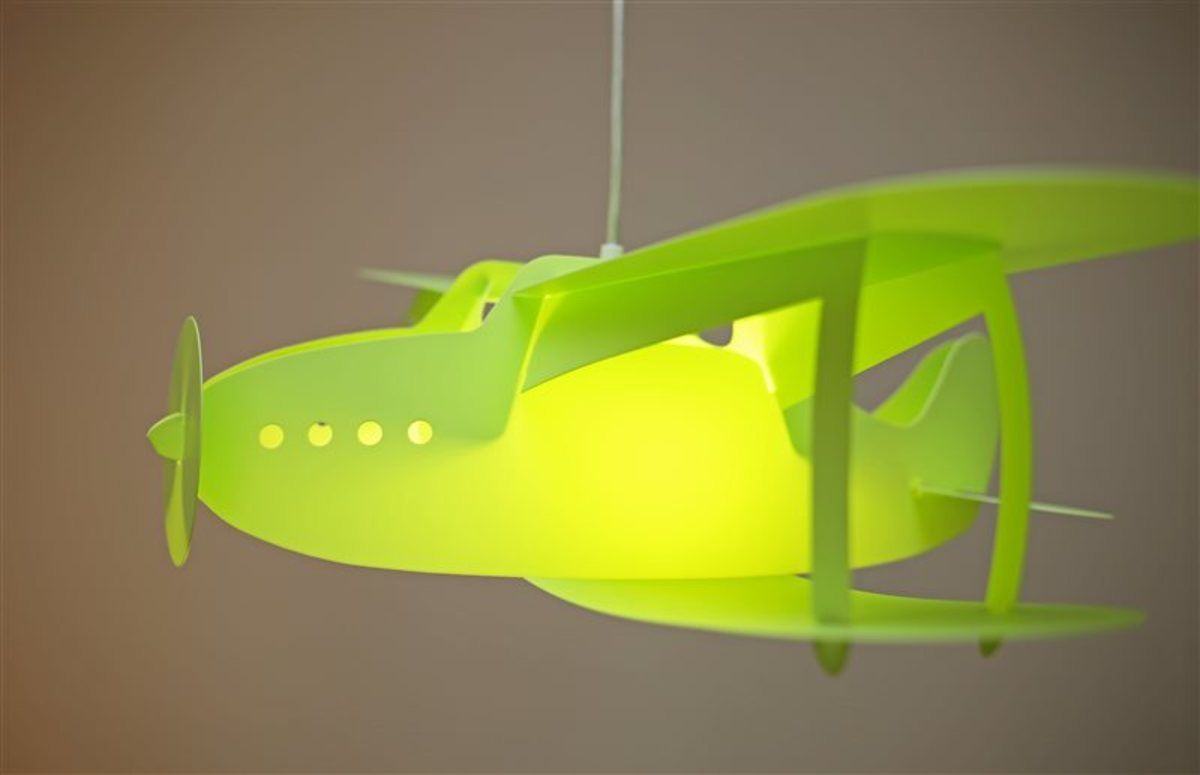 Dětská lampa letadlo - různé barvy červená - obrázek 2