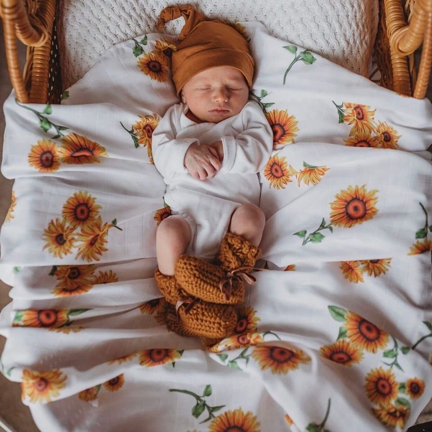 Snuggle Hunny Kids Organická mušelinová zavinovací plena slunčenice - obrázek 1