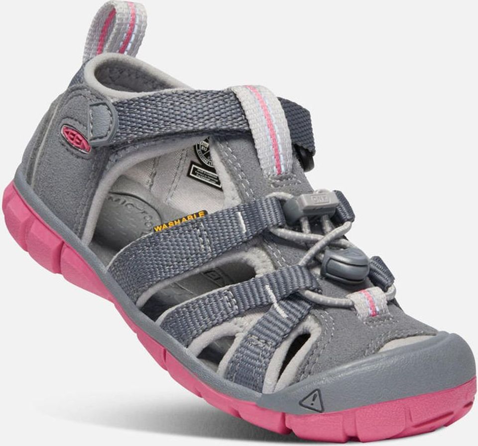 Keen Dětské sandály SEACAMP II CNX JR, steel grey/rapture rose, Keen, 1020702, šedá - 39 - obrázek 1