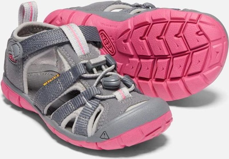 Keen Dětské sandály SEACAMP II CNX JR, steel grey/rapture rose, Keen, 1020702, šedá - 39 - obrázek 3