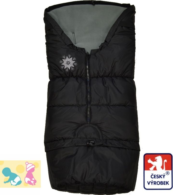 Zimní dětský fusak combi, do kočárku, winter sport černá/ tmavě šedý - obrázek 1