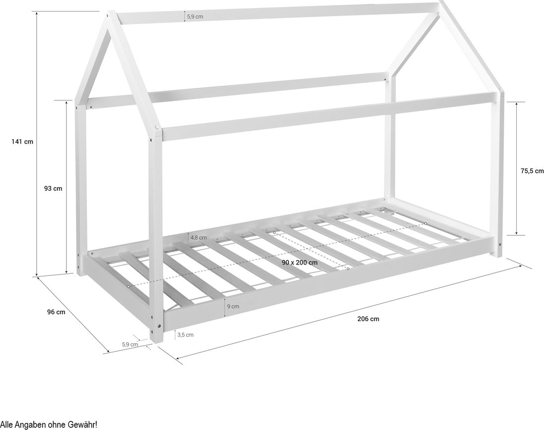 Dětská postel Ourbaby House bed bílá 200x90 cm - obrázek 5