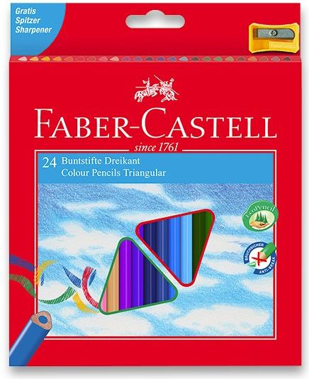 Faber-Castell Pastelky trojhranné 24 ks + ořezávátko 2052 - obrázek 1