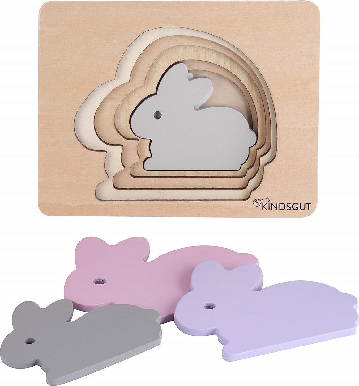 Kindsgut dřevěné puzzle zajíc 31005ZA - obrázek 2