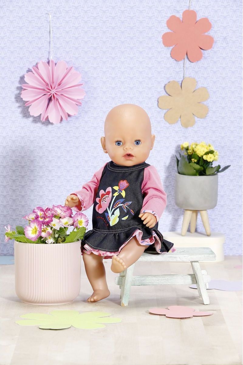 Dolly Moda Džínové šatičky 43 cm - obrázek 3