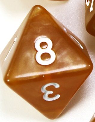 TLAMA games Hrací kostka osmistěnná perleťová Varianta: Červená d8 - obrázek 4