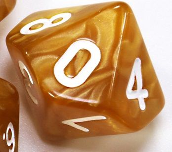 TLAMA games Hrací kostka desetistěnná perleťová Varianta: Žlutočerná d10 - obrázek 6