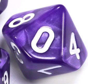 TLAMA games Hrací kostka desetistěnná perleťová Varianta: Žlutočerná d10 - obrázek 9