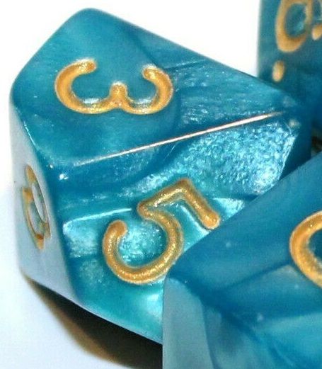 TLAMA games Hrací kostka desetistěnná perleťová Varianta: Žlutočerná d10 - obrázek 10