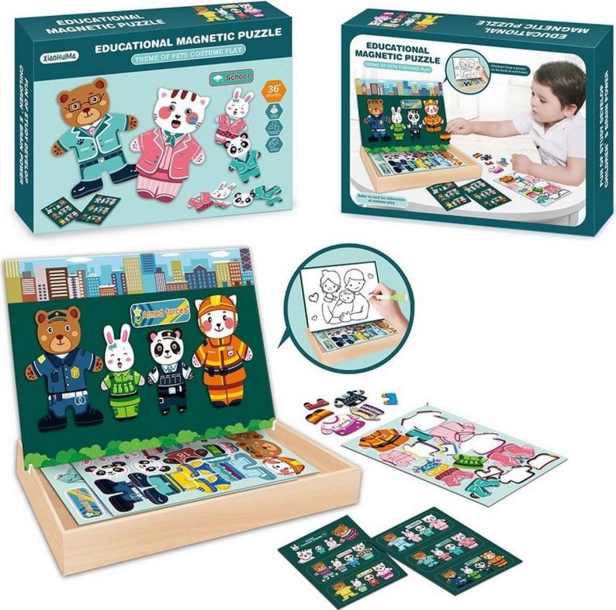 Puzzle magnetické zvířátka 30 cm - obrázek 2